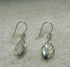 Avon (2017) Sterling Silver (.925) Genuine Abalone Leaf Earrings NIB — photo 1