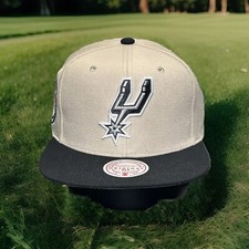 San Antonio Spurs Hat Mitchell Ness "Dress Code" Khaki Snapback Cap H68