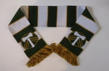 Portland Timbers Green And Gold Striped Scarf (Youth Size)  42"x5"