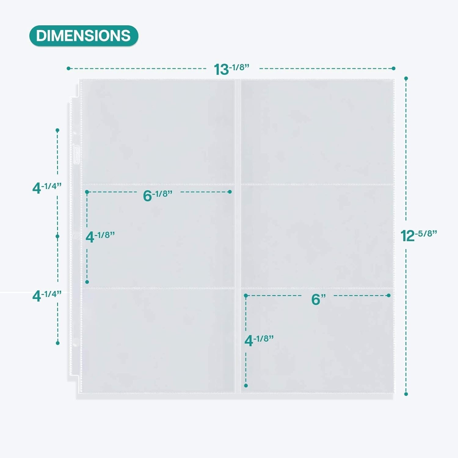 Photo Album Refill Pages 12x12 - 4x6 Landscape, 100 Pack Holds 1200 4x6" Phot...