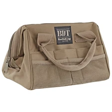 Bulldog Tactical Range Bag with 8 Pockets Medium Heavy-Duty Zippers Nylon Tan