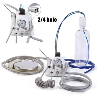 SKATTOOTH Portable Dental Turbine Unit 3 Way Syringe Weak Suction Work with Air Compressor