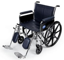Excel Wheelchair w/ Removable Full-Length Arms and Elevating Footrests, 24"W