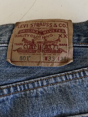 Levi s 501 XX Pre-Shrunk 33x34, Vintage Denim Workwear Men s Original Button