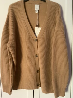 JOIE 100% Cashmere Oversized Boyfriend v neck Cardigan Sweater Sz