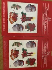 Vintage Amscam Christmas Sticker Seals NEW  Santa Claus