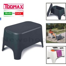TOOMAX TAVOLINO DA GIARDINO CON COPERCHIO IN RESINA DA ESTERNO CM59X39X36h PETRA