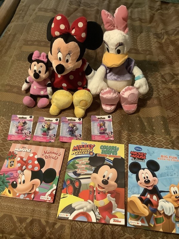 Preowned Disney Lot Minnie Mouse & Daisy Duck. Plush, Figures, Books. 27 Pieces