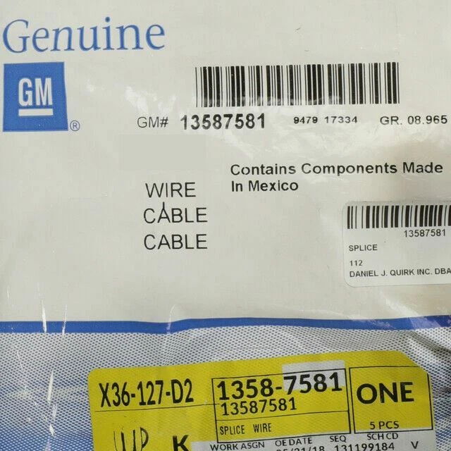 Kit de cables Enclave Buick Cadillac Chevrolet GMC CT6 2018-2021 genuino 84619127 Foto 2 de 3