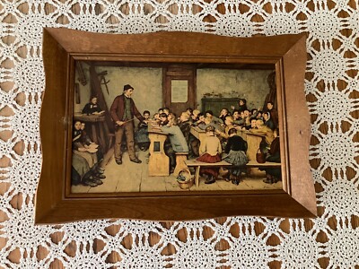 Vintage Albert Anker Wood Framed Print  The Village School   