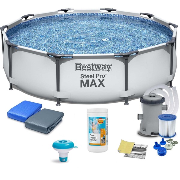 Bestway 7 In1 Set Frame Pool Gartenpool Mit Filterpumpe Schwimmbecken 305X76 Cm-image