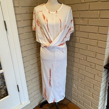 ZARA Tie Dye Midi Womens Small S Boho Wrap Collection Printed Dress Cotton