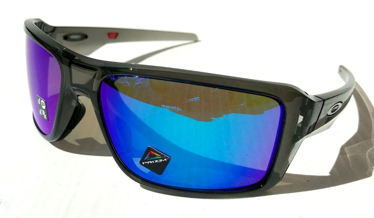 NEW Oakley DOUBLE EDGE Grey Smoke PRIZM POLARIZED Sapphire NEW Oakley DOUBLE EDGE Grey Smoke PRIZM POLARIZED Sapphire