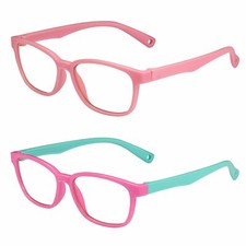2PCS Children Anti Blue Ray UV Protection Flexible Reading Glasses Eyewear Kids
