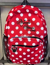 2025 Disney Parks Minnie Polka Dot Headband Holder Red Large Full Backpack NEW