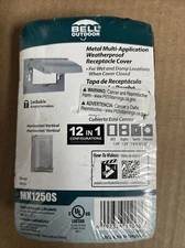 1-Gang Flip Weatherproof Cover, Vertical/Horizontal, 12-in-1, Gray