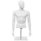 Costway Male Mannequin Realistic Plastic Half Body Head Turn Dress Display White