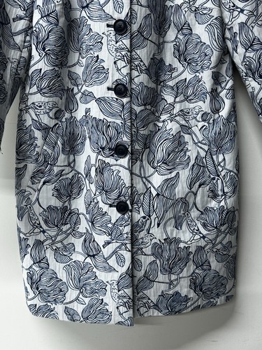 Women’s KEW Coat Size 10 Ivory Blue Floral & Bird Embroidery Excellent Condition - Picture 3 of 24