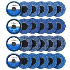 3 Inch Flap Disc, 24PCS 40 60 80 120 Grit Assorted Grinding Wheels, Roll Lock Sa