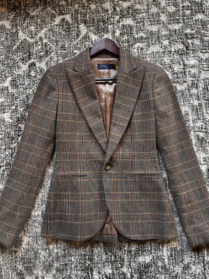 Ralph Lauren wool JK チェック　L Ralph Lauren Women's Size 4 Plaid Hybrid Coat Olive Green