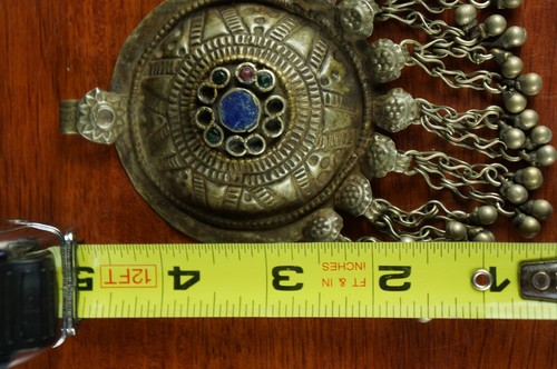 Colgante tribal yemení vintage con cabujones de piedra plata aprox. 1960 [Y8-W6-A8] - Imagen 9 de 9