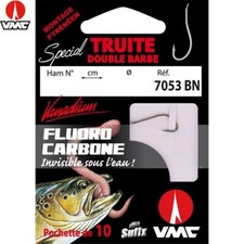 Hameçons montés VMC N°10 0,15mm 50cm Réf:7053BN spécial truite double barbe