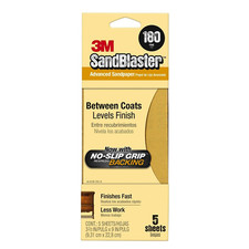 3M Sandblaster Grit Sandpaper No-Slip Backing 9cm x 23cm 11180-G 180 Grit x 5