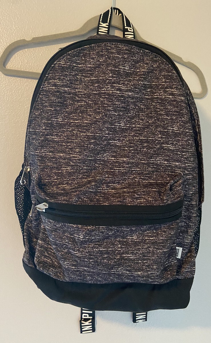 Victorias Secret PINK Black Dark Grey Marble Small Backpack Metal Pins NWT Victoria main image 2