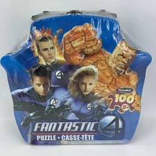 Fantastic 4 Puzzle 100 Pieces Marvel Collectors Tin Case 2005 Rose Art SEALED