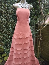 Long Strappy Copper Rust Layer Rara Full Length Ball Gown 12 BNWT Prom Wedding