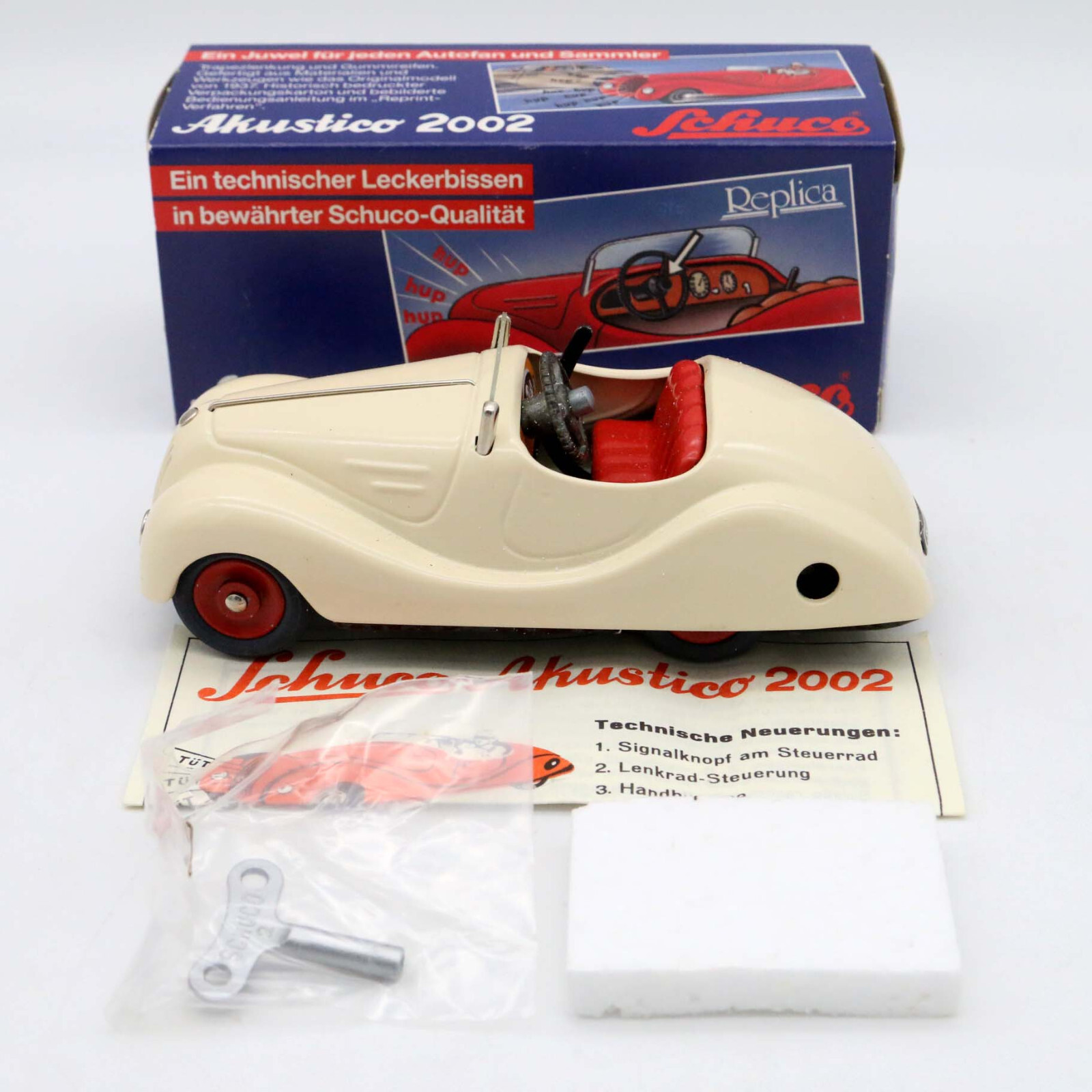 Schuco Akustico 2002 Blue BMW Roadster Wind up Replica Toy W 
