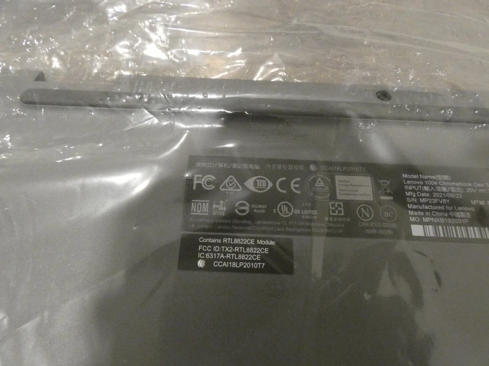 Новый OEM Lenovo 11 100e Chromebook поколения 3 нижний нижний базовый чехол 5CB069417 - Изображение 4 из 4