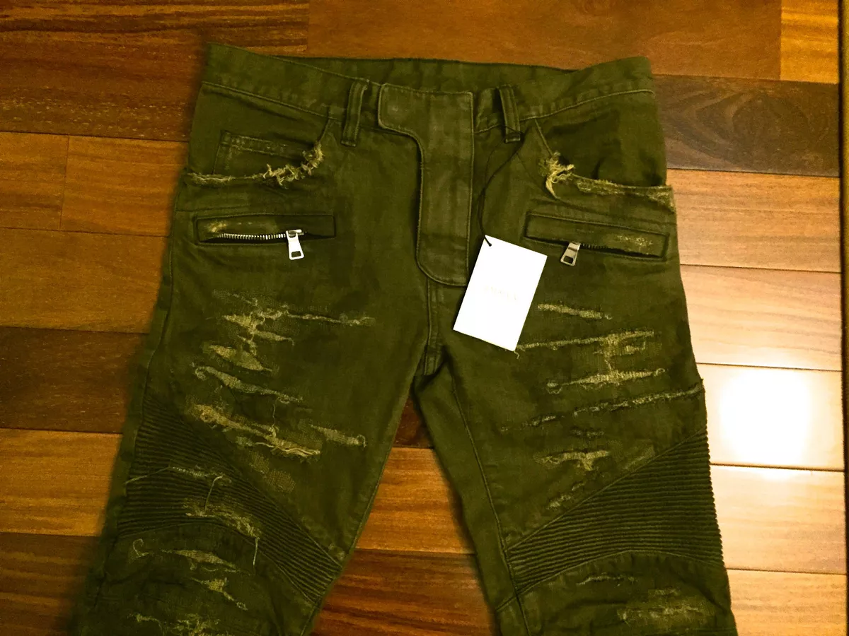 $2100. NEW AUTHENTIC DESTROYED BIKER KHAKI JEANS M/JAPAN SIZE 30 | eBay