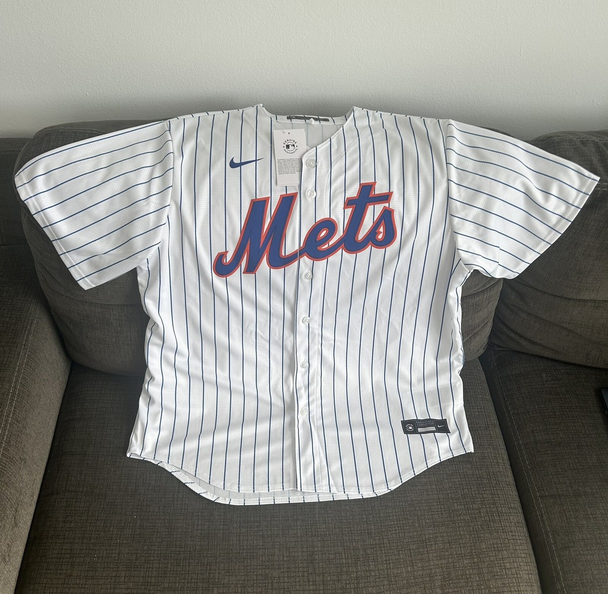 Nike Authentic New York Mets MLB Baseball Pinstripe Jersey Men's