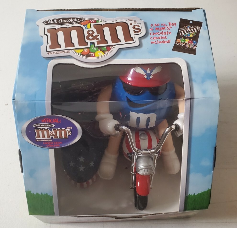 M&M's Red White & Blue Freedom Rider Motor Cycle Candy Dispenser