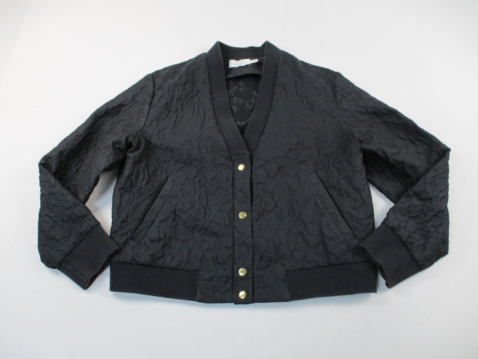 ALTRA Paris Atelier & Other Stories Giacca Donna 12 Nero Cardigan Bottone a Scatto Crop