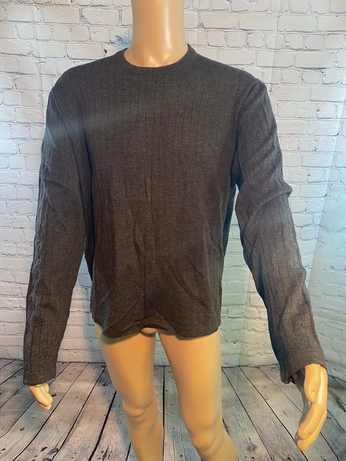 J. CREW Men's Crewneck Sweater Merino Wool Black Sz X-LG NWOT EC✨