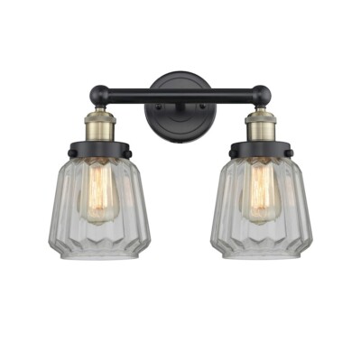 Innovations Edison Chatham 2Lt 16'' Bath, BKB/White - 616-2W-BAB-G142