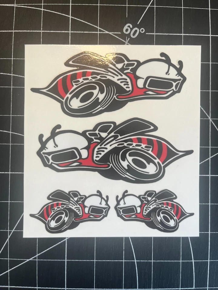 Juego de 2 gráficos reverso calcomanía Super Bee RED Superbee + 2 extra más pequeños Foto 2 de 2