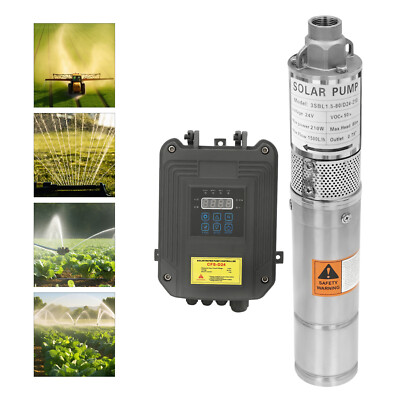 3'' Solar Pump Submersible Pump Bore Deep Well Water Pump & MPPT Controller DC24V