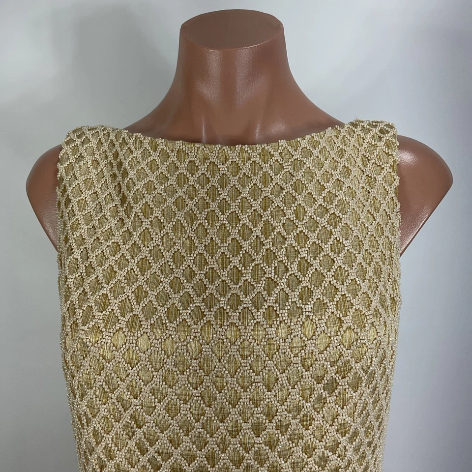 Corsé vintage años 90 y2k CARMEN MARC VALVO con cuentas pesadas dorado superior 4 Foto 3 de 4