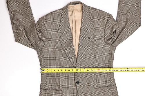 Yves Saint Laurent Silk/Wool Houndstooth Plaid White/Black Blazer (44" Chest) - Picture 11 of 14