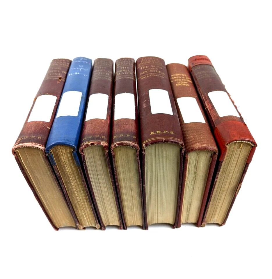 CLARK'S PEOPLES COMMENTARY 7 Volumes ex-libris Antique Books Rare 1890s up - Image 2 of 4