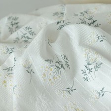 Lace Fabric Fresh Small Flower Leaf Printed Embroidery Cotton Fabric By the Yard