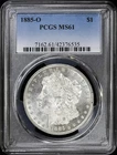 1885-O $1 Morgan Silver Dollar PCGS MS 61 | White Uncirculated UNC BU