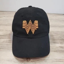 Whataburger Hat Cap Strap Back Black Orange Employee Restaurant Burger Logo