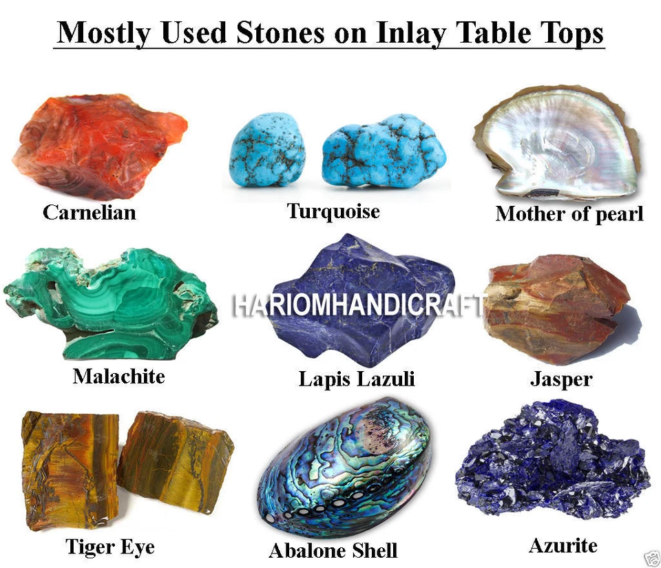 Marble Real Console Table Stone Top Inlay Multi Play Chess Art Patio Decor H4009 - Image 3 of 4