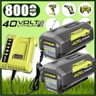 2X Battery & Charger For Ryobi 40V With LED Lithium-Ion 40-Volt OP406VNM OP40602