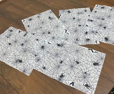 Spider Web Halloween Placemats - Black Spiderweb Place Settings - Pack of 4