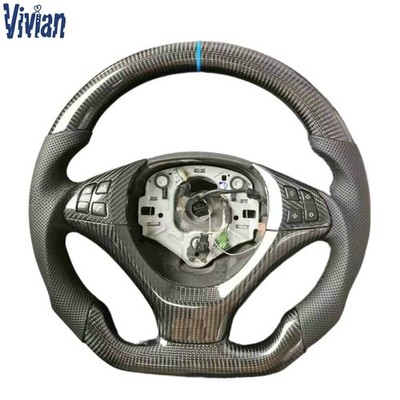 Customized Real Carbon Fiber Black Leather Steering Wheel for BMW E70 X5 E71 X6